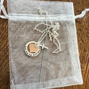 Target Silver and Gold Heart Pendant Necklace